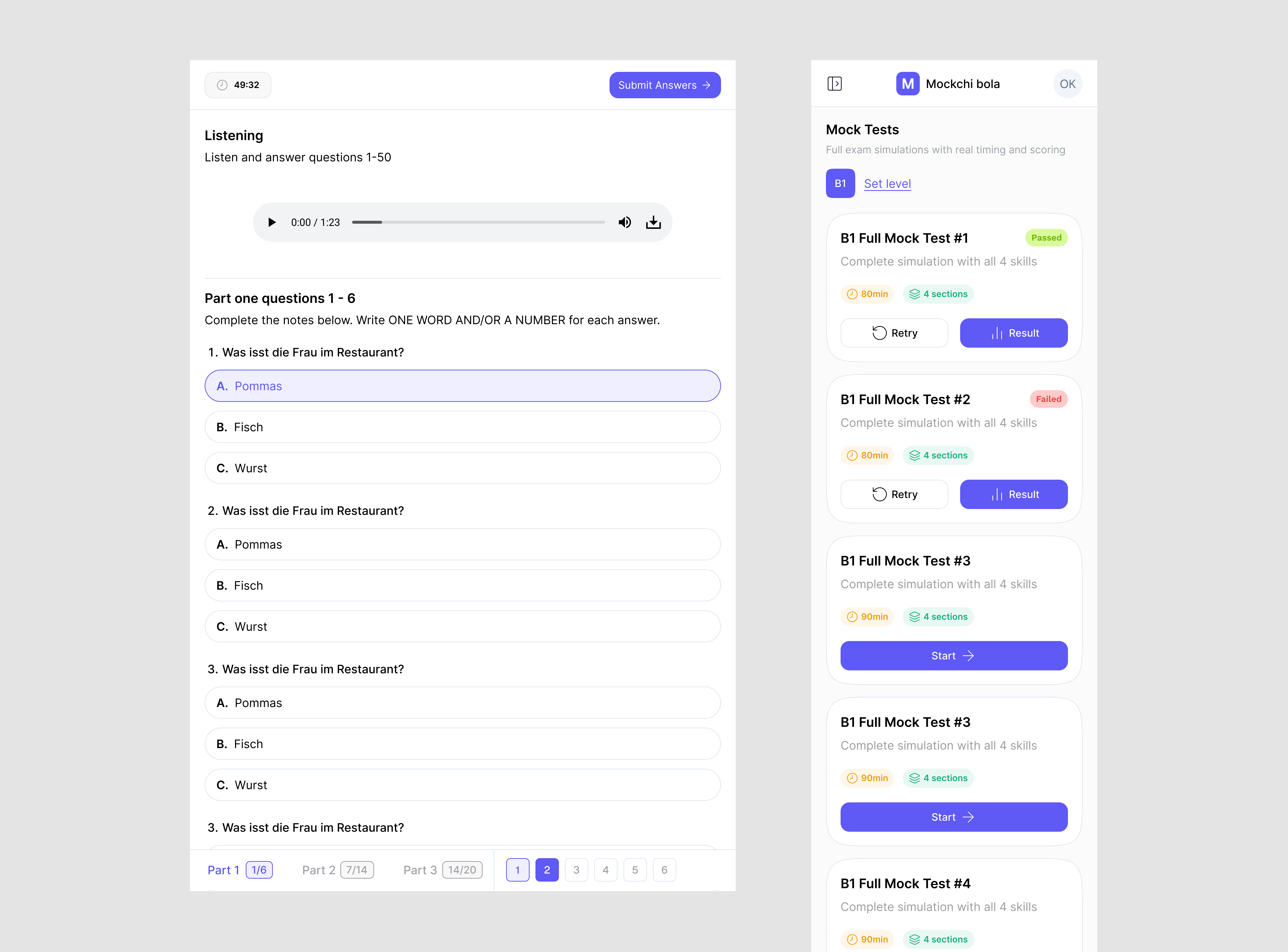 Tablet and mobile UI