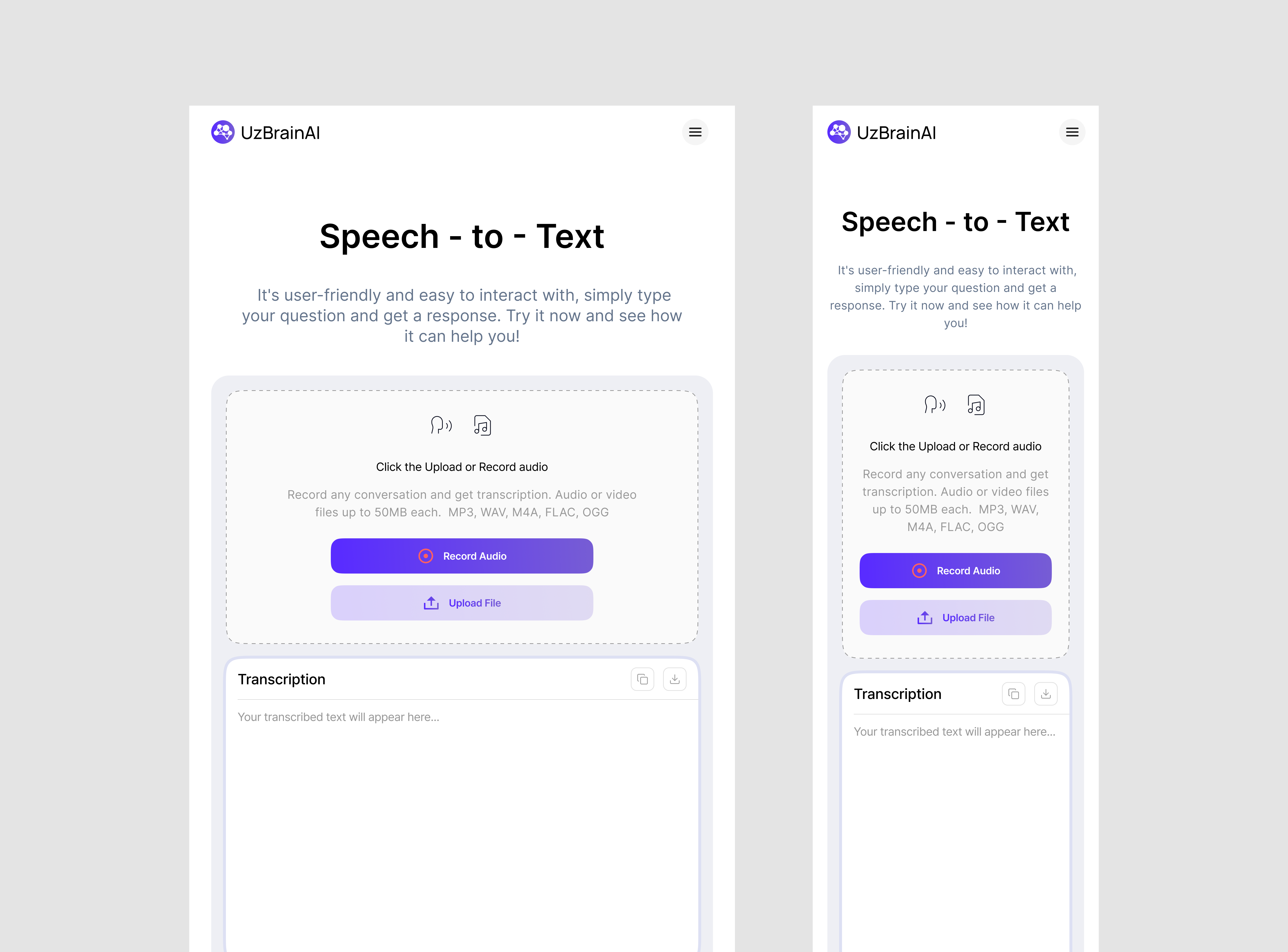 Tablet and Mobile UI